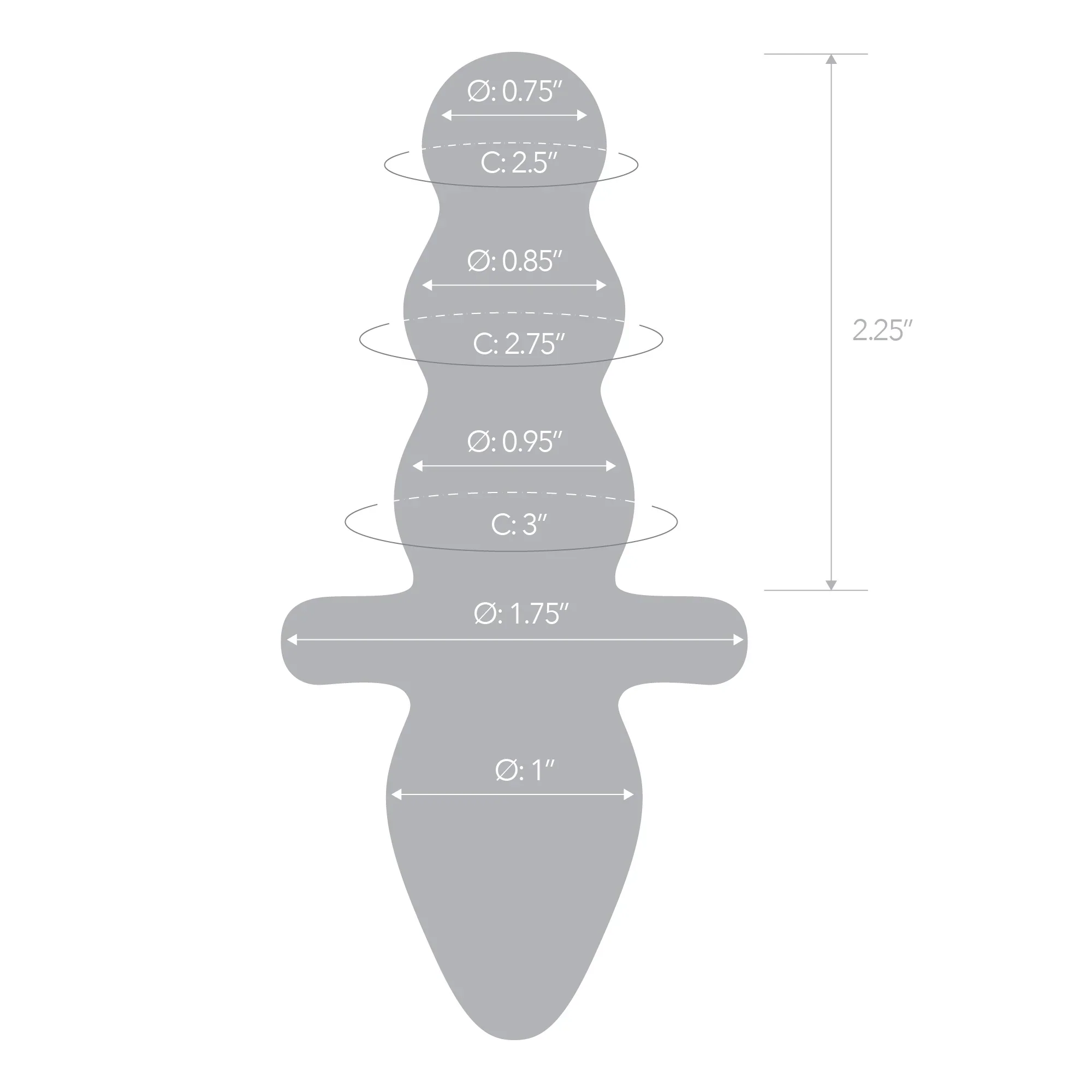 4.5" Titus Beaded Butt Plug by Gläs - Image 3