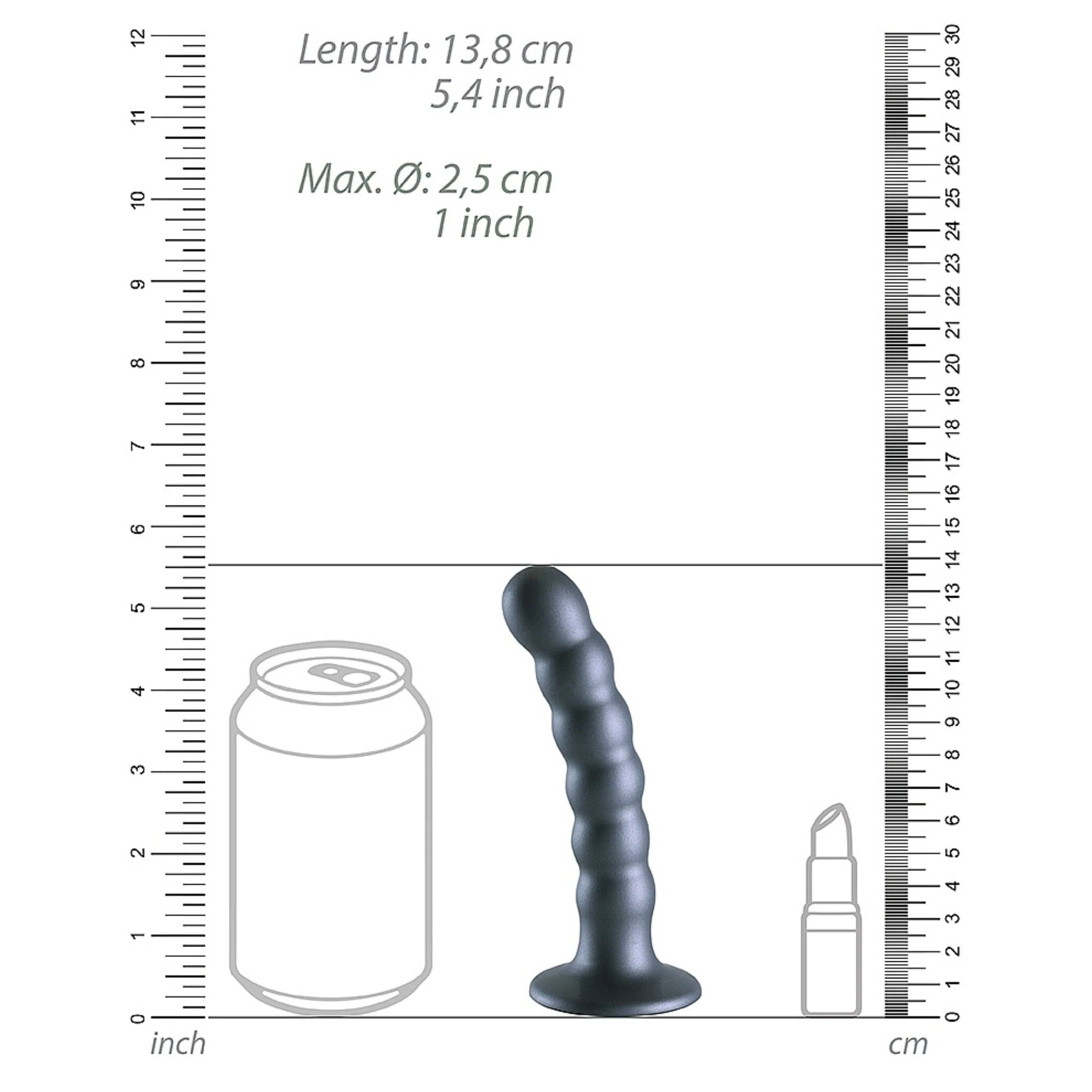 5-Inch Beaded Silicone Dildo - Slim - Image 5