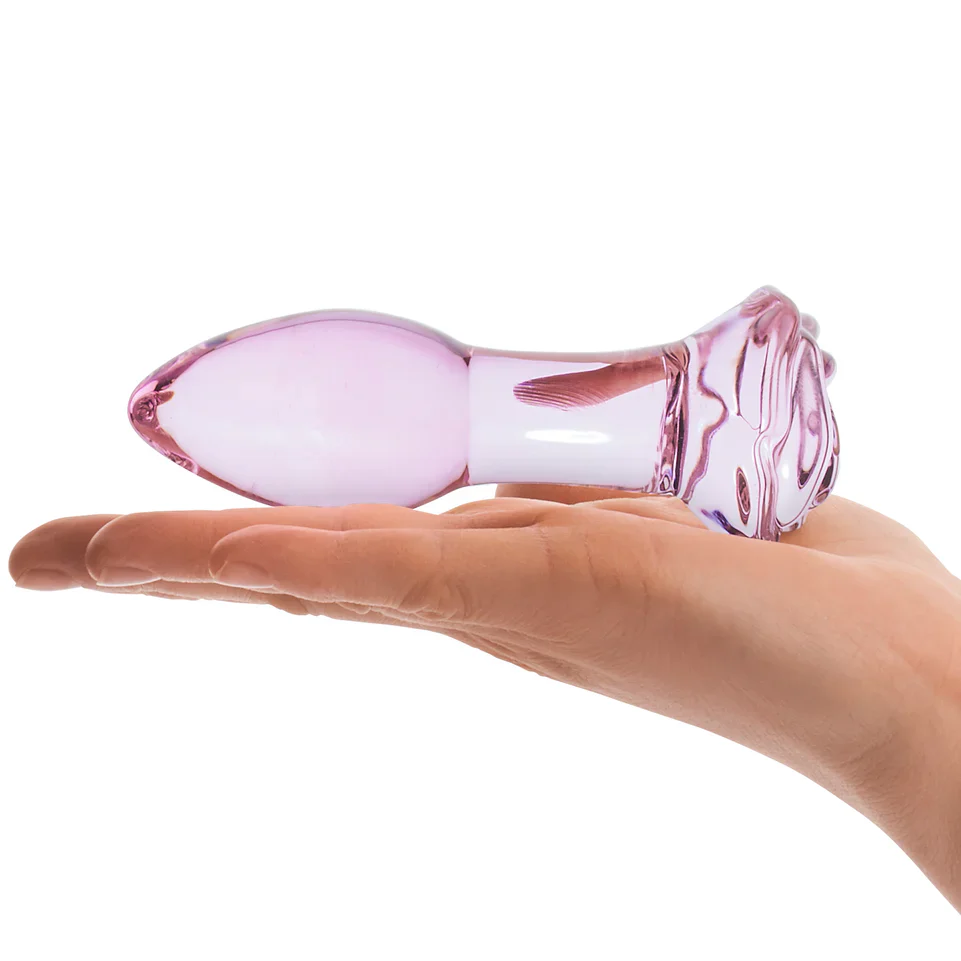 5" Rosebud Glass Butt Plug - Image 2