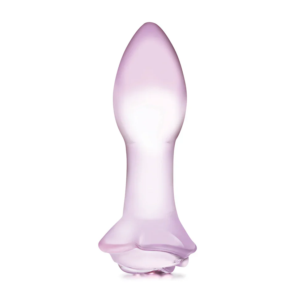 5" Rosebud Glass Butt Plug - Image 3