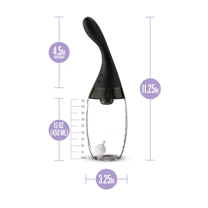 Aqua Jet Vibrating Anal Douche Cleaner - Remote Control Silicone Enema - Image 7
