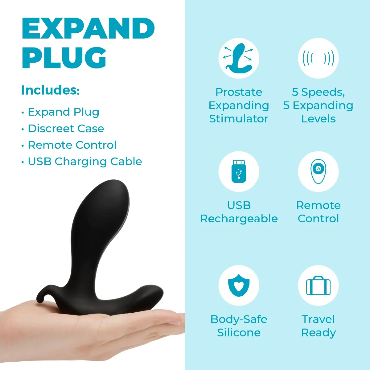 b-Vibe Expand Inflatable Prostate Vibrator - Image 4