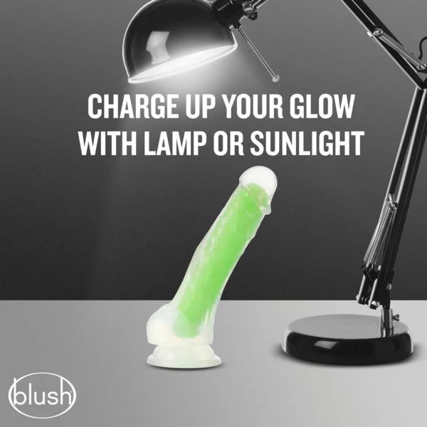Blush Neo Elite GLOW in the Dark 7.5 Inch with Balls Silicone Dual Density Suction Cup Dildo - Image 8