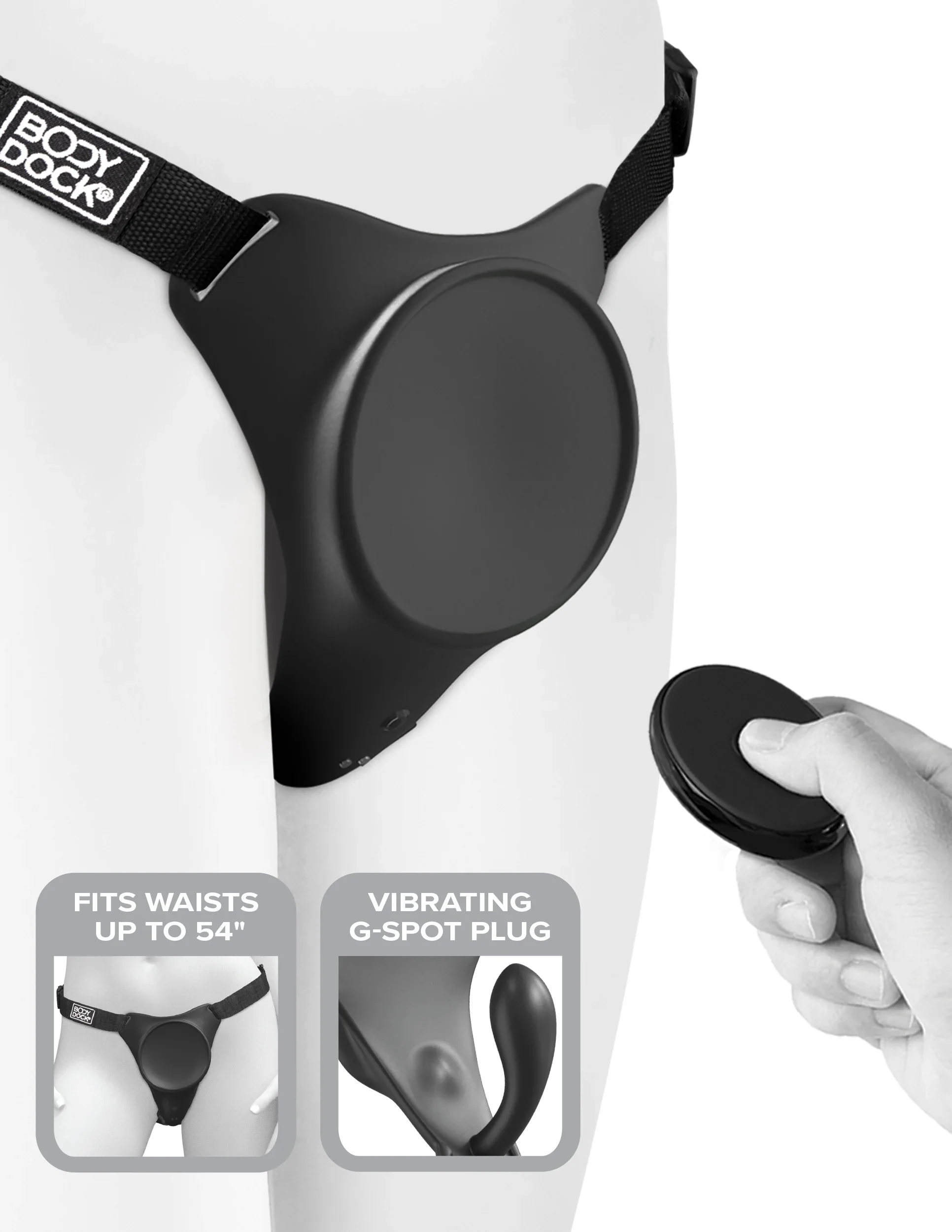 Body Dock G-Spot Pro vibrating vagina plug strap-on harness