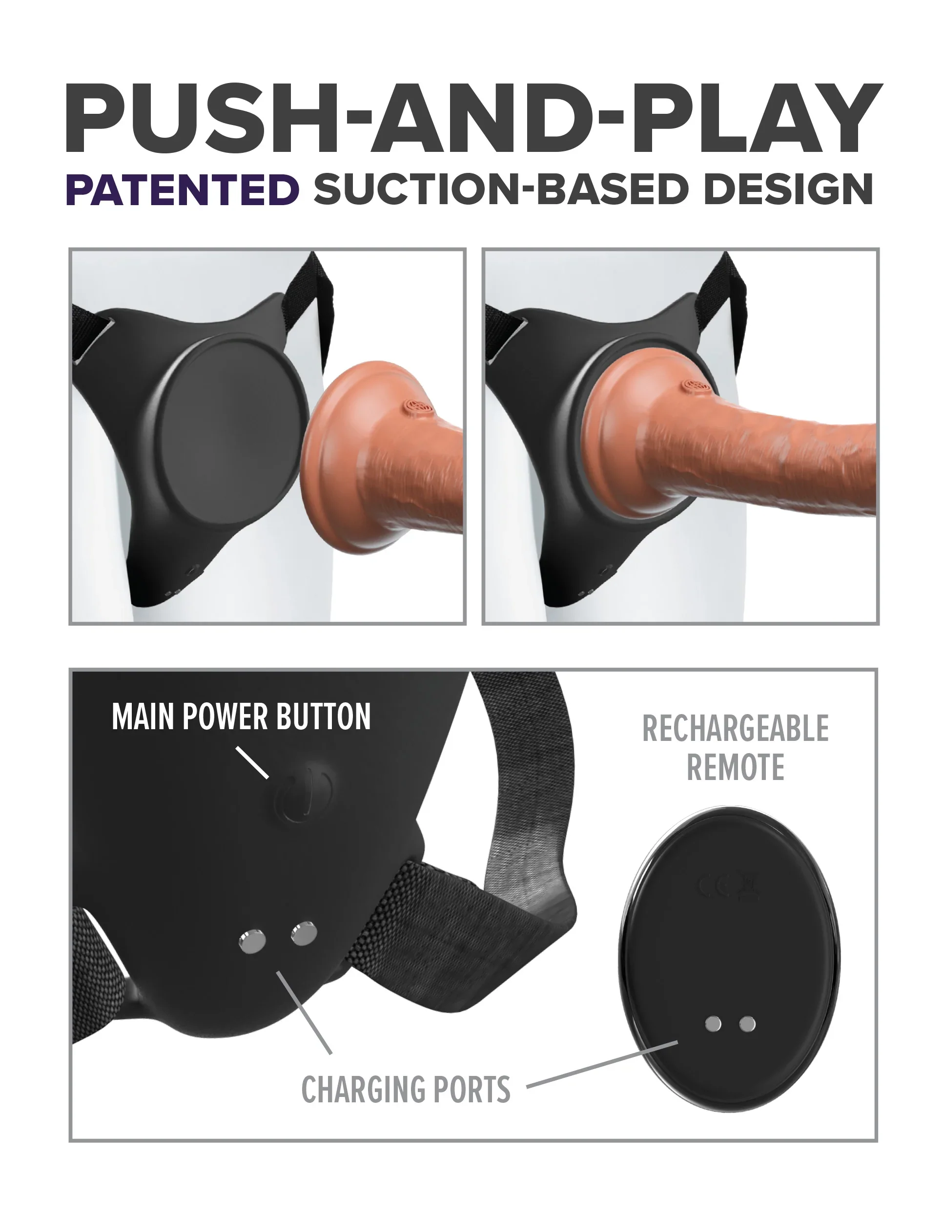 Body Dock G-Spot Pro vibrating vagina plug strap-on harness - Image 4