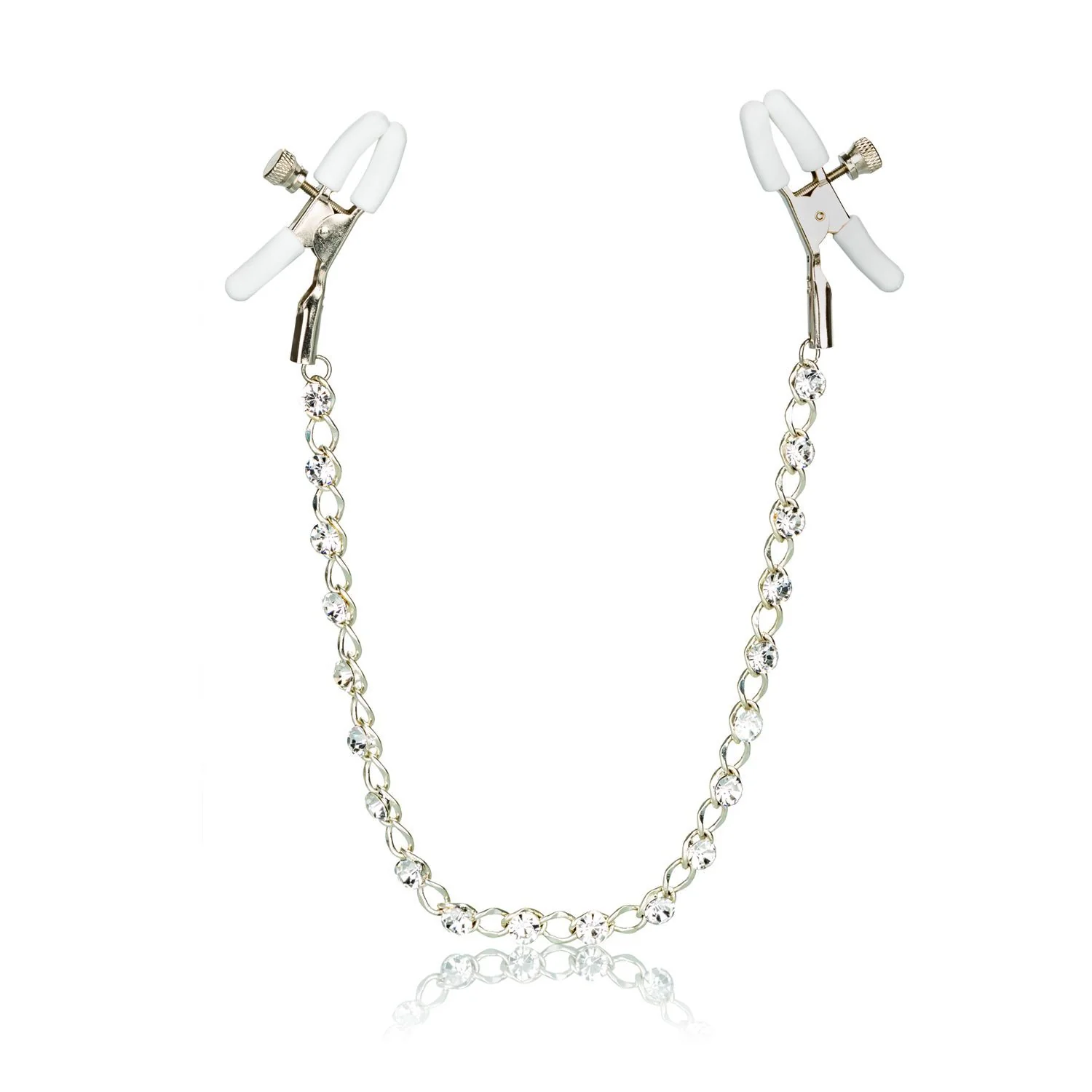CalExotics Nipple Play Nipple Clamps with Crystal Chain - Image 2