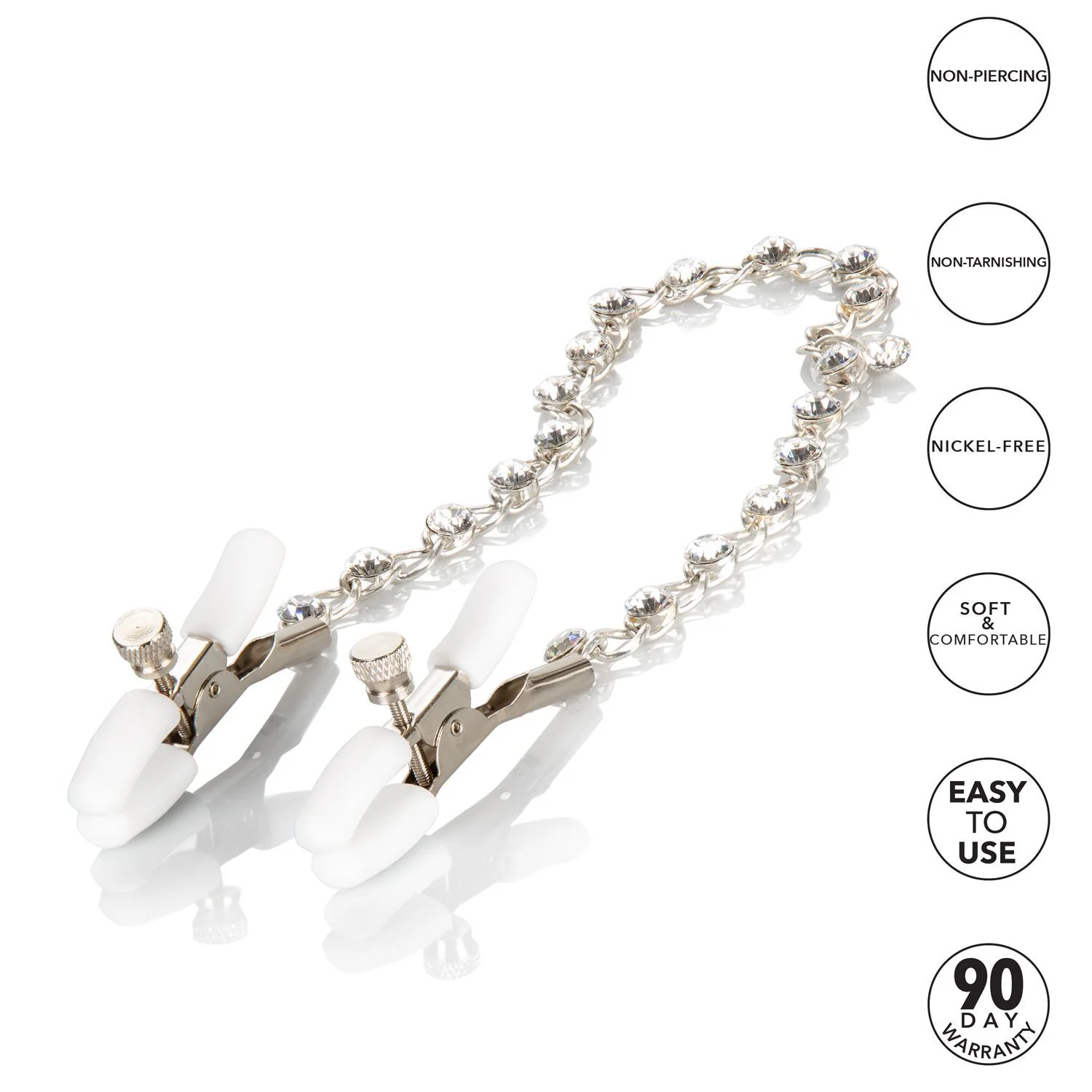 CalExotics Nipple Play Nipple Clamps with Crystal Chain - Image 4