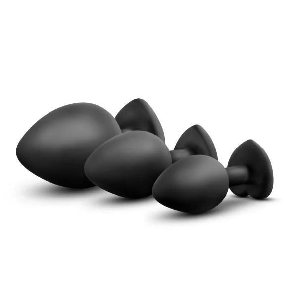 Luxe Bling Plugs Silicone Butt Plug Training Kit with Rainbow Gems - Image 3