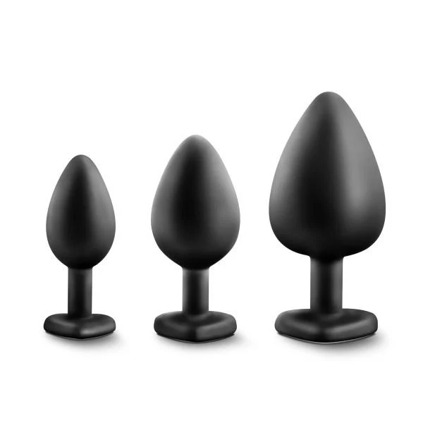 Luxe Bling Plugs Silicone Butt Plug Training Kit with Rainbow Gems - Image 4